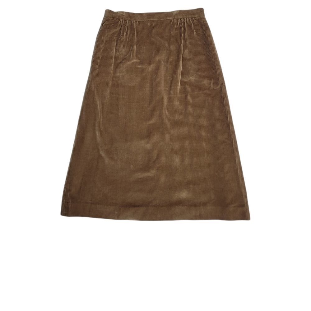 VINTAGE‎ 70s skirt dark academia tan wide wale corduroy midi M